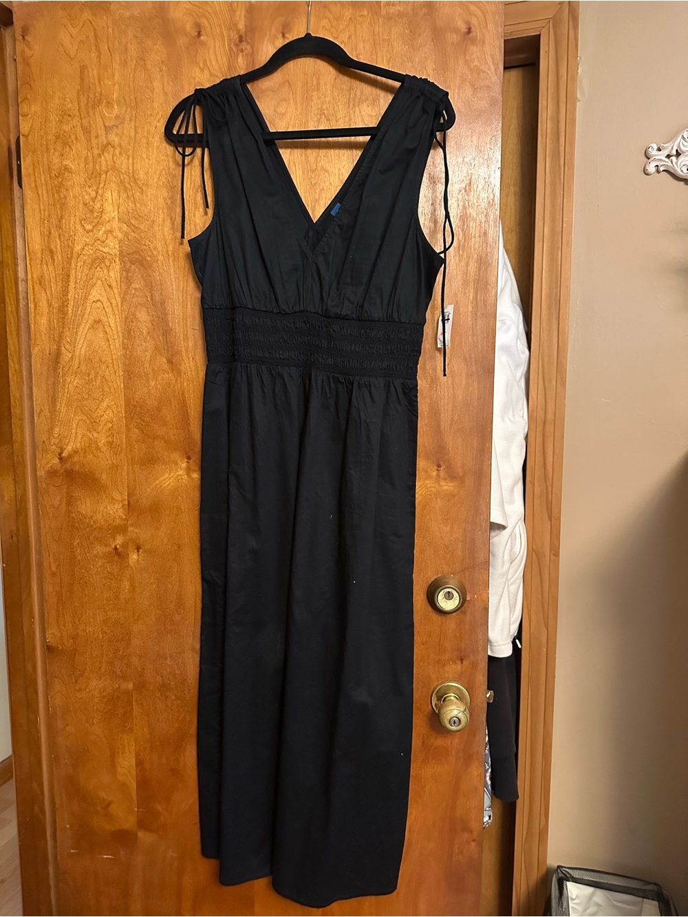 Old Navy Black V-Neck Maxi Dress with Smocked Waist